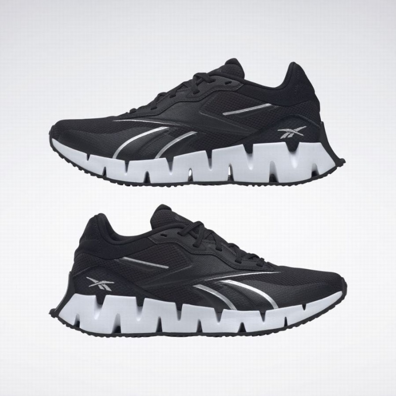 Reebok Zig Dynamica 4 Women's Running Shoes Black White Silver Metal | XAN5768ZW