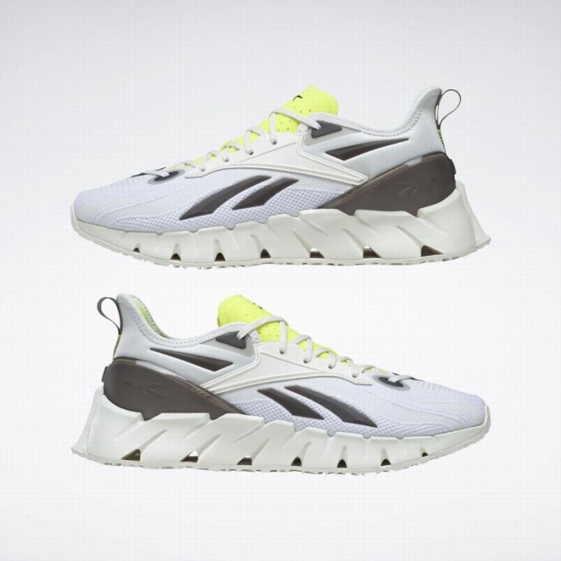 Reebok Zig Kinetica 3 Men's Running Shoes White Yellow | TAM8913TM