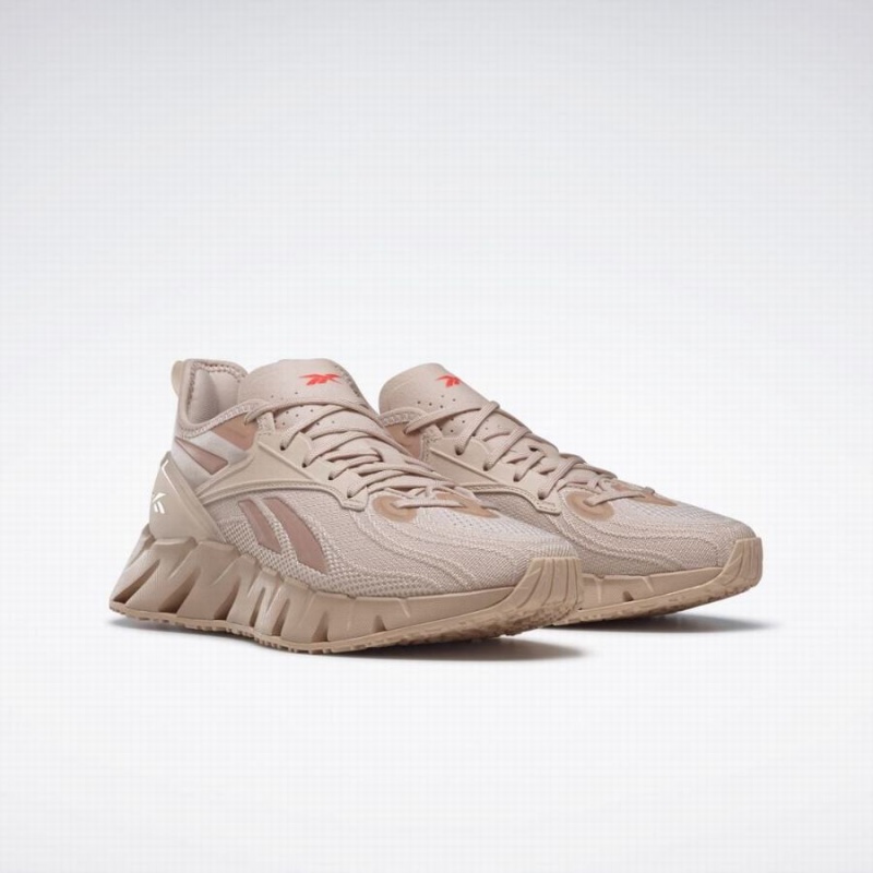 Reebok Zig Kinetica 3 Women's Running Shoes Beige Pink | HED113BD