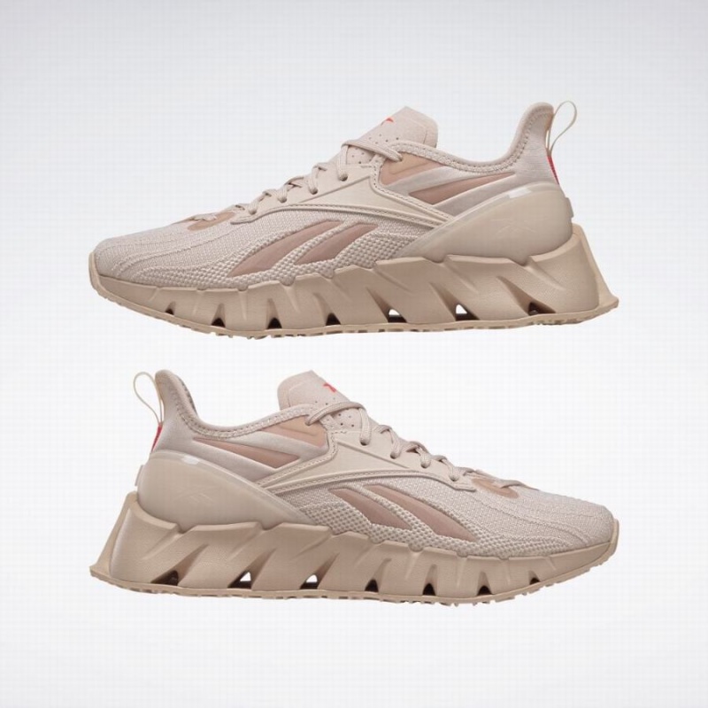 Reebok Zig Kinetica 3 Women's Running Shoes Beige Pink | HED113BD