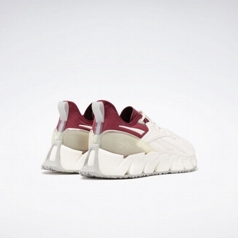 Reebok Zig Kinetica 3 Women's Running Shoes White Burgundy | QLN9218JS