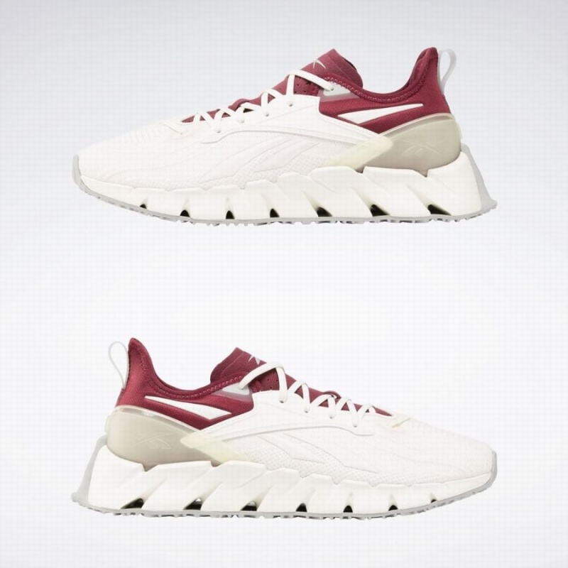 Reebok Zig Kinetica 3 Women's Running Shoes White Burgundy | QLN9218JS